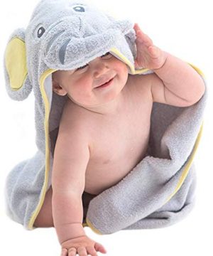 Hooded Baby Towel Gray Elephant by Little Tinkers