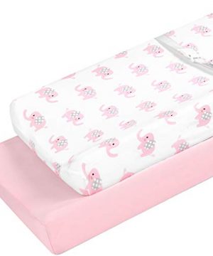 TILLYOU Jersey Cotton Elephant Changing Pad Covers