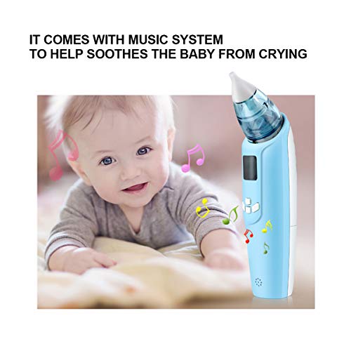 Baby-Safe Electrical Nasal Aspirator - Gentle and Effective Booger Cleaner for Infants and Toddlers (Blue