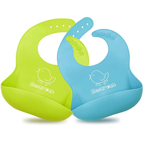 Babies and Toddlers Silicone Baby Bibs Set of 2
