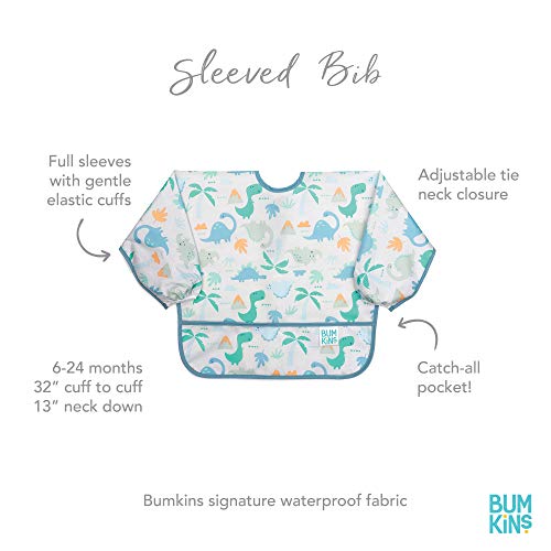 One Mess at a Time: Bumkins Waterproof Sleeved Bibs - Easy Clean, Soft Yet Strong