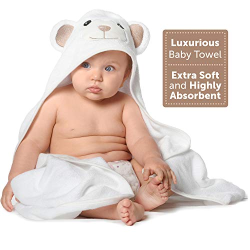 Premium Natural Bamboo Baby Hooded Towel with Hypoallergenic Properties - The Softest and Safest Baby Towel for Your Little One