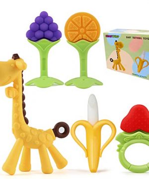 Baby Teething Toys, 5Pcs BPA Free Teething Toys Set