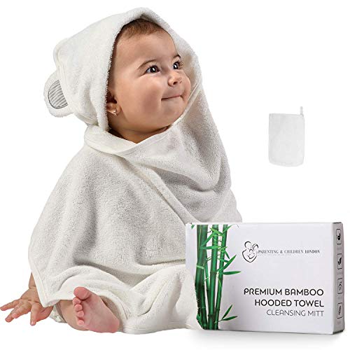 Bamboo Baby Hooded Towel and Organic Mitt Set