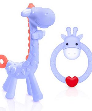 SHARE&CARE BPA Free 2 Silicone Giraffe Baby Teether Toy