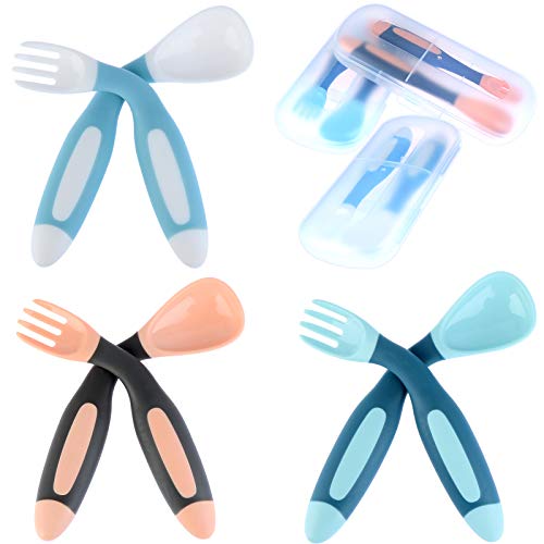 3 Packs Baby Utensils Spoon Fork Set with Travel Case