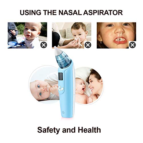 Baby-Safe Electrical Nasal Aspirator - Gentle and Effective Booger Cleaner for Infants and Toddlers (Blue