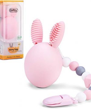 Bunny Eggy Teething Toy, Multifunction Teether Toothbrush