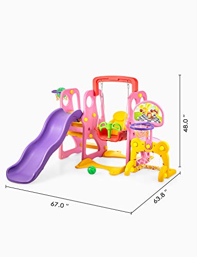 Climber and Swing Set Toddler 5 in 1 Play Slide Climber