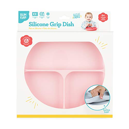 Bumkins Silicone Grip Dish, Suction Plate, Divided Plate