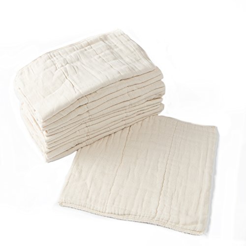 Humble Bebe Prefold Cloth Diapers - 12 Pack - Unbleached Premium Cotton