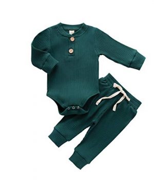 Newborn Baby Boy Girl Clothes Ribbed Knitted Cotton