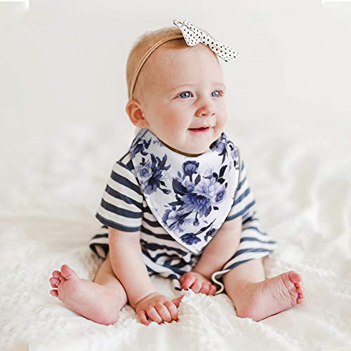 Baby Bandana Drool Bibs Soft and Absorbent with Flower Pattern