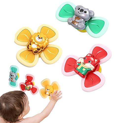 3Pcs Animal Suction Cup Spinning Top Toy for Children