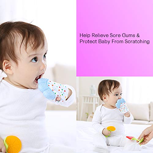Teething Mittens for Baby Self Soothing Pain Relief Mitt