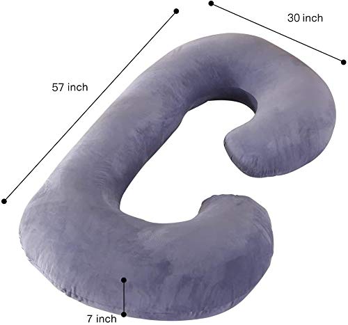 Pregnancy Pillow with Grey Jersey Cover