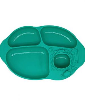 Toddler Divided Plate with Yummy Dips, Strong Suction Base