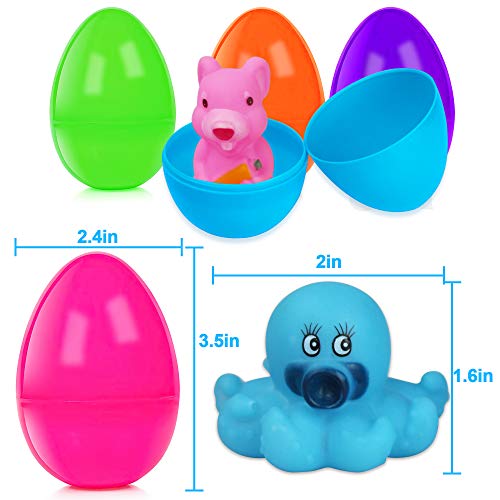 12 PCS Easter Eggs Filled with Animal Bath Toys: Make Bath Time a Splash of Fun
