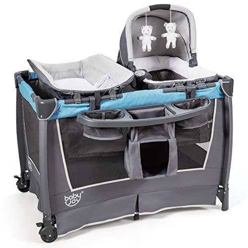 BABY JOY 4 in 1 Portable Baby Playard with Bassinet