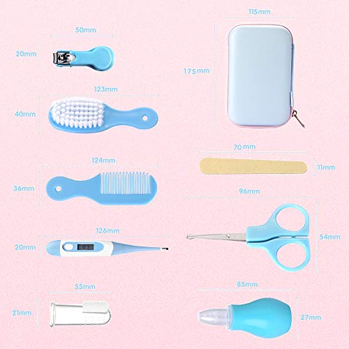 Baby Grooming Kit, 8 in 1 Baby Hair Brush/Nail Clipper