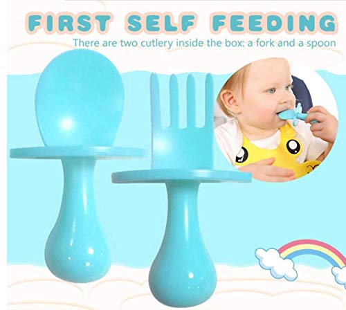 Kohny's Stuff Toddler Utensils Set - Anti-Choke Training Fork and Spoon for Safe Independent Feeding