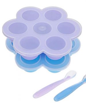 Egg Bites Molds Baby Food Storage with Silicone Spoons