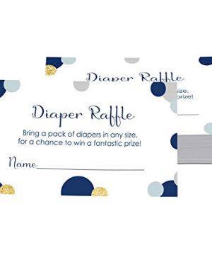 Abstract Navy and Gold Diaper Raffle Ticket (25 Cards)