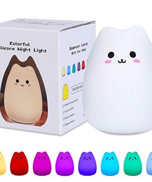Cat Lamp SCOPOW Cute Bedside Lamp Portable Silicone