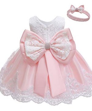 Girl Bowknot Lace Dresses A-Line Tiered Tutu Tulle