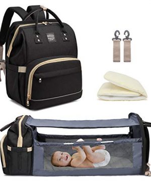 Diaper Bag Backpack with Travel Bassinet,Detachable Foldable Baby Bed
