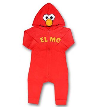 Sesame Street Boy's Elmo Hooded Coverall Onesie