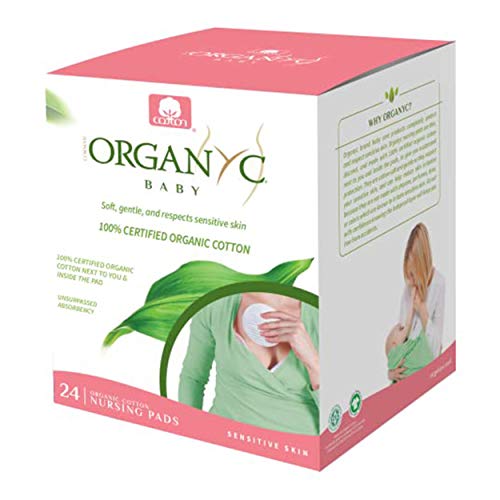 Organyc 100% Certified Organic Cotton Nursing Pads - No Chlorine, Perfumes, Dyes, or Colors - 24 Count