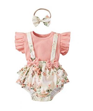 Infant Newborn Baby Girl Floral Summer Outfits
