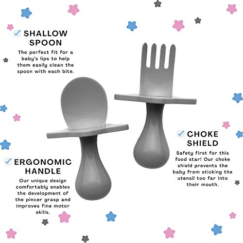 NOOLI Made in The USA First Self Feed Baby Utensils