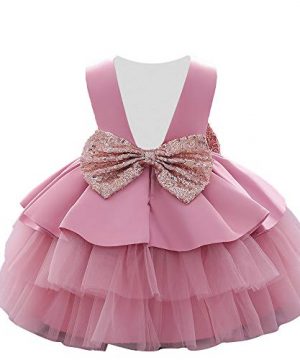 Bowknot Baby Girl Baptism Christening Ball Gown Dresses