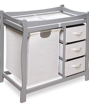 Sleigh Style Baby Changing Table with Laundry Hamper
