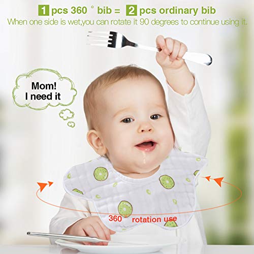 Baby Bibs, 360 ​​° Rotate Soft Baby Bib Anti-Stain and Odor Resistant