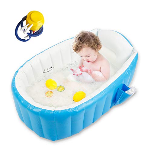 Baby Inflatable Bathtub, Goodking Portable Infant Toddler Bathing Tub