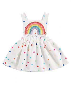 Infant Baby Girl Polka Dot Dress Rainbow Sleeveless