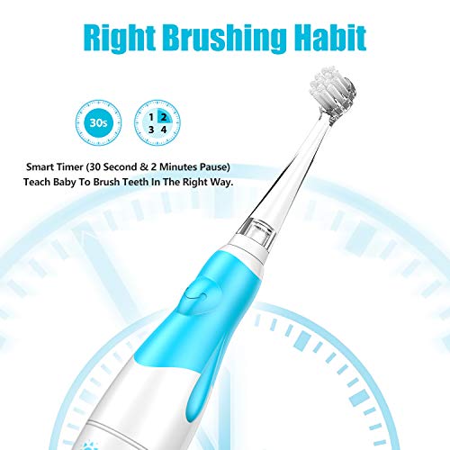 Baby Electric Toothbrush, Toddler Teeth Brushes with Smart LED