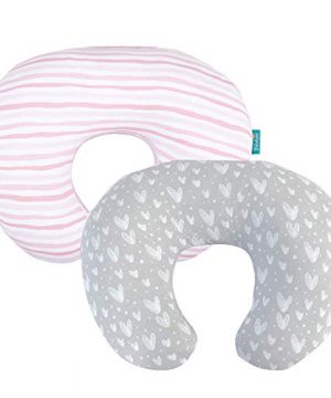 Pink and Gray Breastfeeding Nursing Pillow Cover