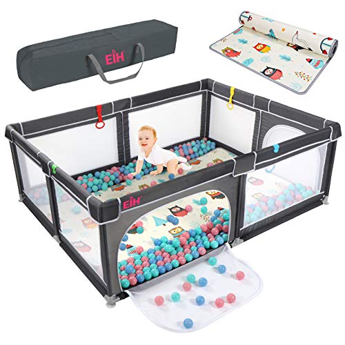 Anti-Fall Extra Large Playpen for Babies with Gate