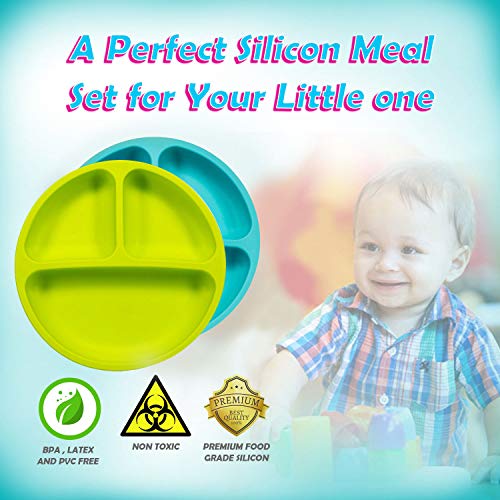 Sperric Silicone Divided Plates Unbreakable Non-Slip