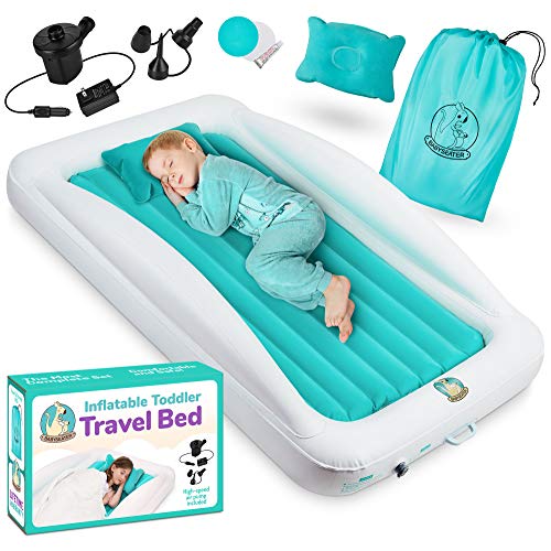 BABYSEATER Toddler Air Mattress with Sides Includes Air Pump