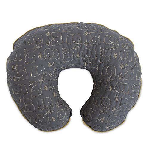 Nursing Pillow Positioner Charcoal Gold Quilted Elephant