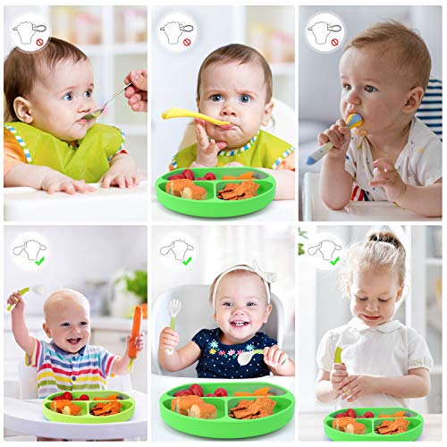 Baby Bendable Spoon and Fork Set - Flexible and Self-Feeding Utensils for Developing Grasp Skills
