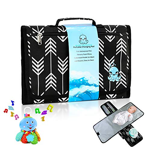 Portable Baby Changing Pad + Octopus Toy Bundle