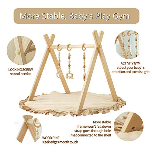 Razee Wooden Baby Gym and Playmats Infant