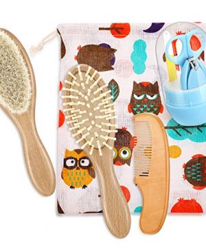Baby Hair Brush Set Baby Care Kit Includes Wooden