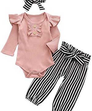 Newborn Baby Girls Outfits Flying Sleeve Romper